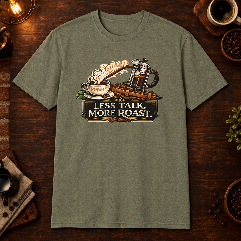 Less Talk More Roast - Heather Military Green