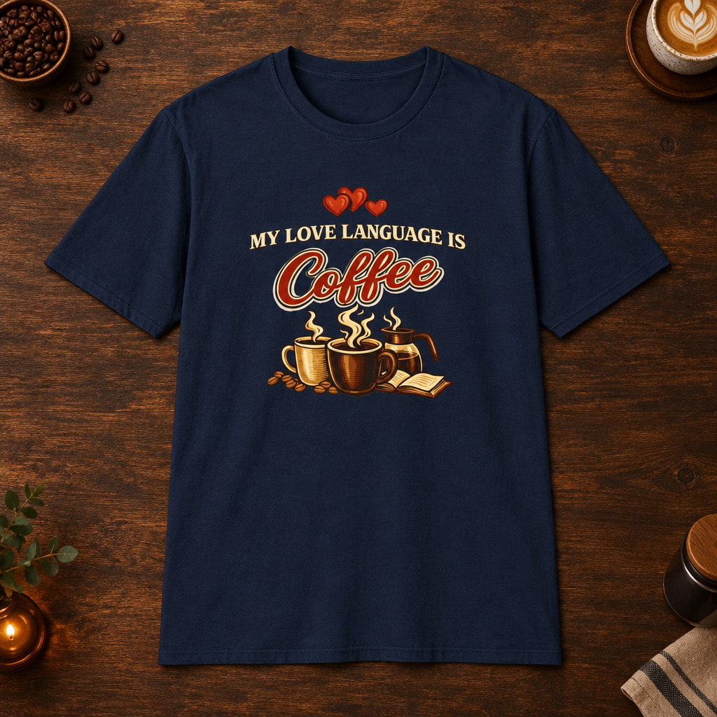 Love Language T-Shirt Navy color mockup